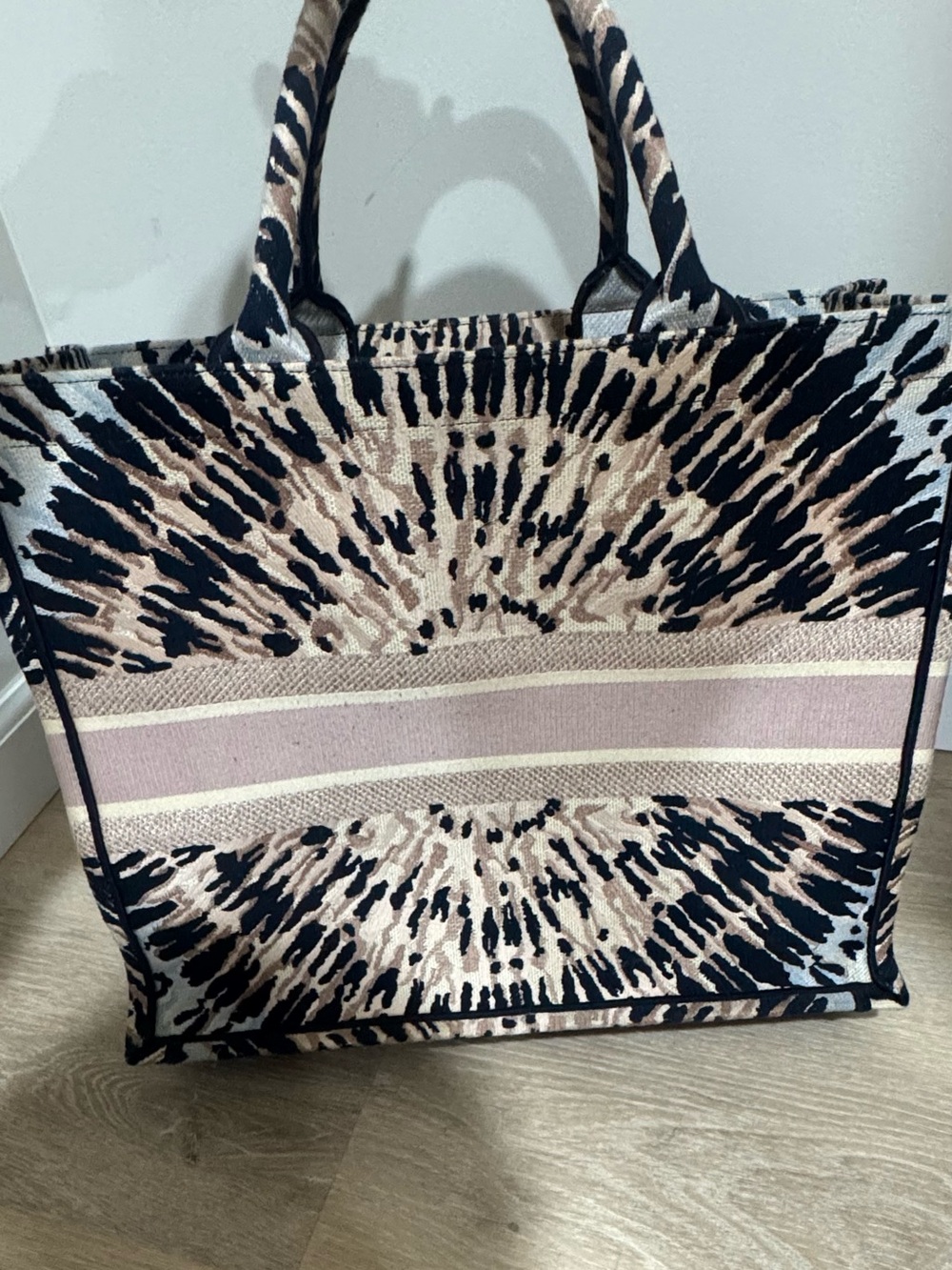 Dior Beige, Black & Cream Patterned Canvas Tote - Picture 4 of 5